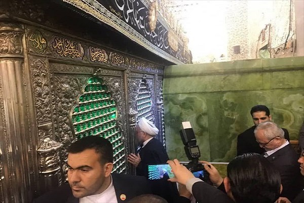 روحاني يتوجه الى مدينة الكاظمية المقدسة قبل استقباله الرسمي