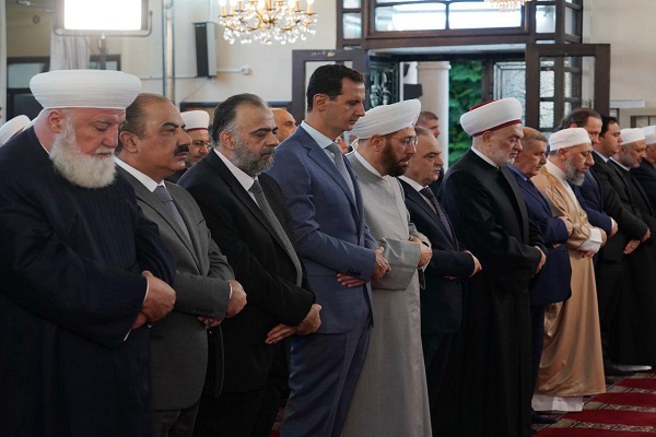 آماده // برگزاری نماز عید قربان دمشق با حضور بشار اسد 