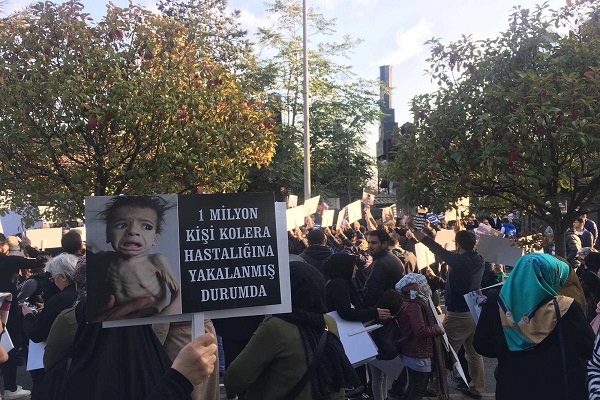 Suudi Arabistan'ın İstanbul Konsolosluğu önünde protesto
